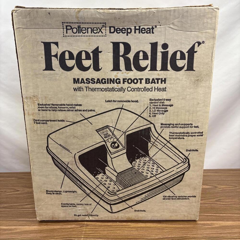 Vintage Pollenex Deep Heat FootRelief Massaging Footbath Mod: F151H NEW Old Stck - Picture 3 of 8
